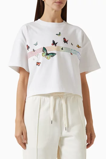 Butterfly Crop T-shirt in Cotton