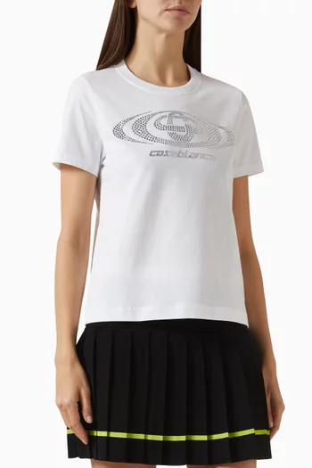 تي شيرت مطرز بالكريستال قطن عضوي