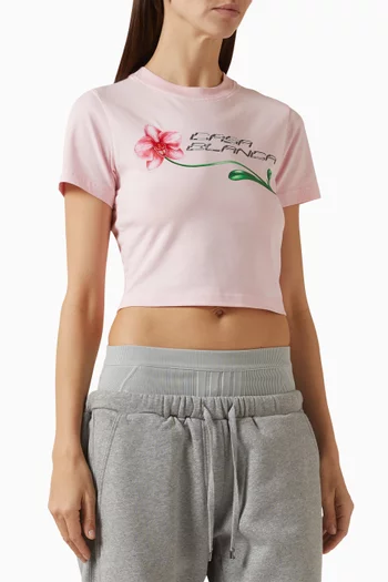 Orchid Logo Crop Baby T-shirt in Organic Cotton Blend