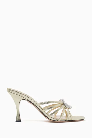 Crystal GG 85 Sandals in Metallic Leather