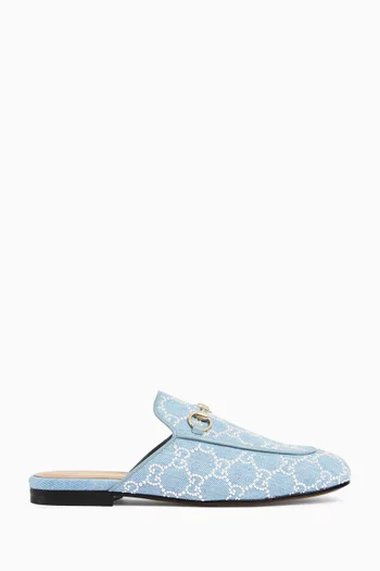 Princetown Pearl Slippers in GG Denim