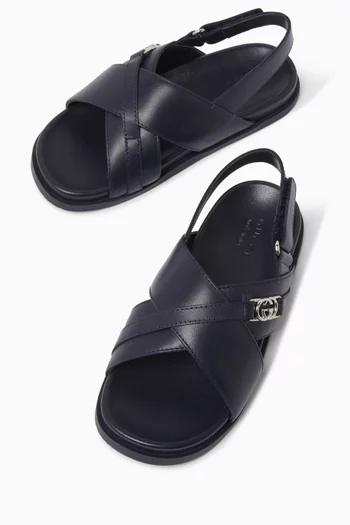 Crossover Sandals in Leather
