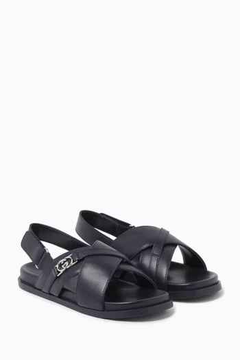 Crossover Sandals in Leather