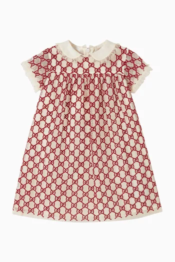 Peter Pan-collar Dress in GG Nylon