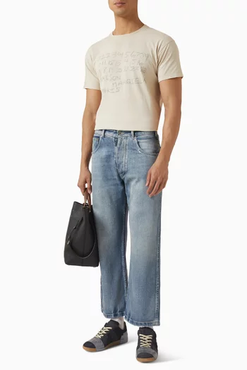 تي شيرت بطبعة أرقام قطن