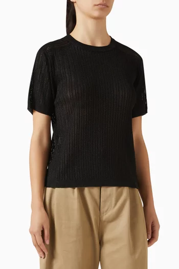 Ribbed Sheer Top in Knit