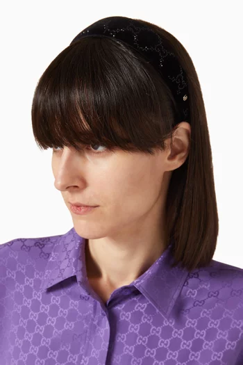 طوق رأس مرصع بالكريستال مخمل