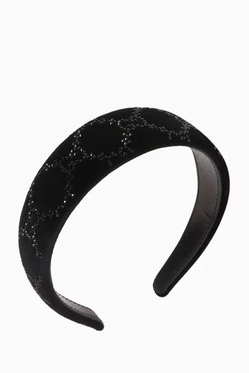 طوق رأس مرصع بالكريستال مخمل