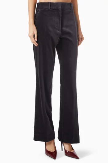 Straight-leg Pants in Velvet
