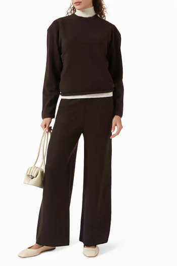 Boiled Wide-leg Pants in Merino-wool