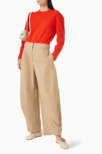 Utility Barrel-leg Pants in Cotton-blend