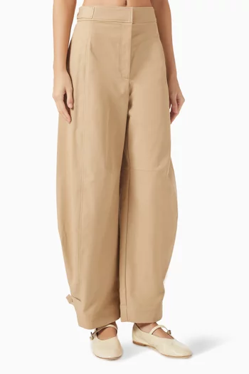 Utility Barrel-leg Pants in Cotton-blend