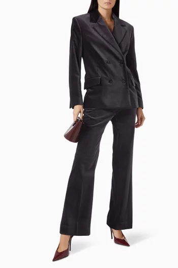 جاكيت مخمل بصفي أزرار