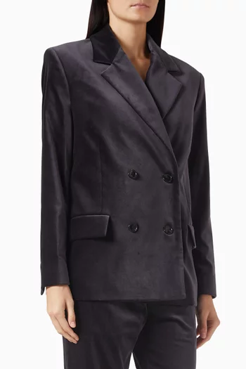 جاكيت مخمل بصفي أزرار