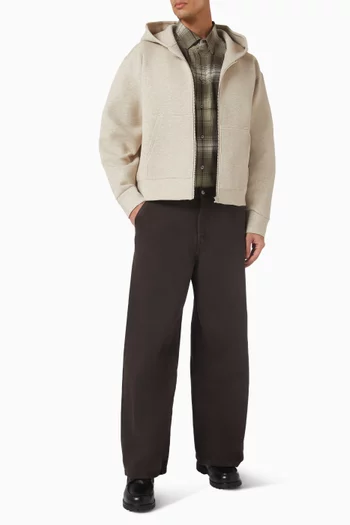 Oversized Zip-up Hoodie in Scuba-jersey