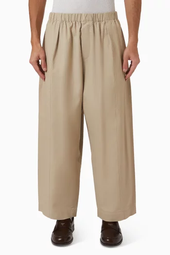 Cropped Barrel-leg Pants in Cotton