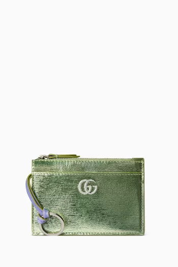 GG Marmont Zip Key Pouch in Patent Leather