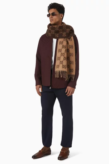 وشاح بنقشة حرفي GG مزيج صوف ألباكا