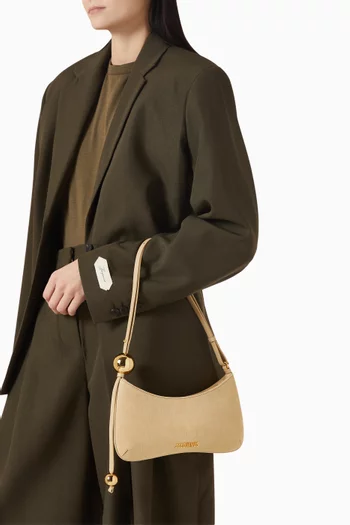 Le Bisou Perle Shoulder Bag in Croc-embossed Suede