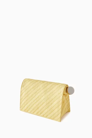 Medium La Pochette Rond Carré Clutch Bag in Cotton