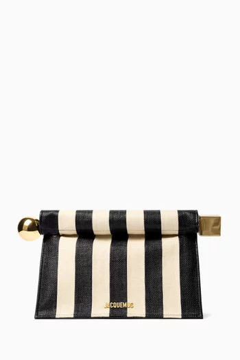 Medium La Pochette Rond Carré clutch in Canvas