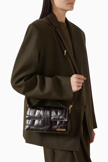 حقيبة كتف لو جراند بامبينو جلد بنقشة جلد التمساح