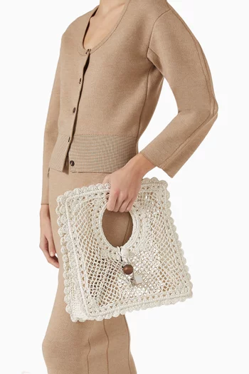 حقيبة يد لو بوتيت كاريه سبياجا خوص يشبه الدانتيل