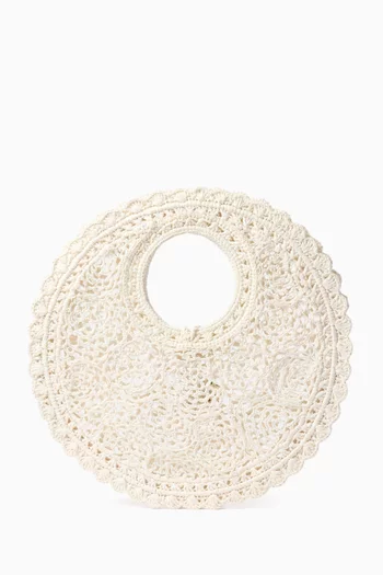 حقيبة يد لو بوتيت روند سبياجا خوص يشبه الدانتيل