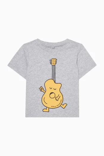 تي شيرت بطبعة غيتار قطن