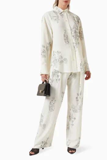 قميص بيجاما بنقشة زهور