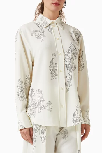 قميص بيجاما بنقشة زهور