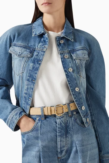 حزام سالون شمواه بنقشة جلد التمساح