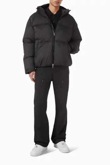 جاكيت مبطن بالزغب بغطاء رأس ونقشة مموهة لمختلف البيئات