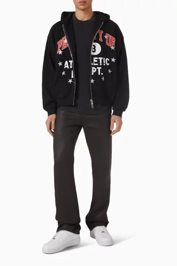 كنزة بغطاء رأس وسحّاب بكلمة Property قطن