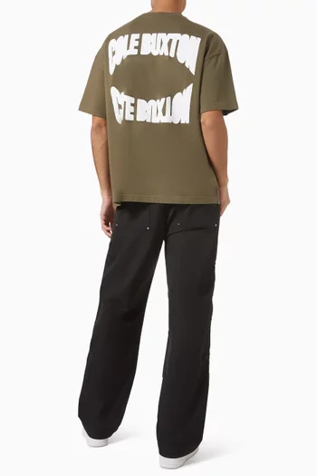 تي شيرت بشعار الماركة المقوس والمعكوس قطن