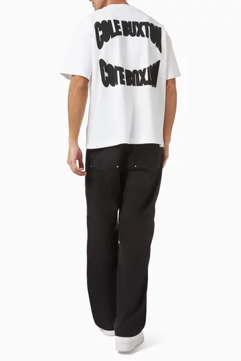 تي شيرت بشعار الماركة المقوس والمعكوس قطن