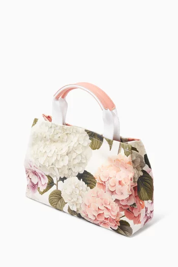 حقيبة بيد علوية مزينة بنقشة زهور وشعار DG  قطن