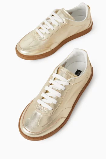 Low-top Sneakers in Metallic Leather