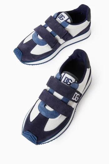 Velcro Sneakers in Suede & Mesh