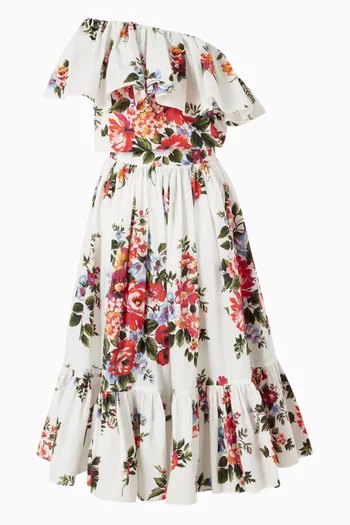 Flower Bouquet-print Top in Cotton