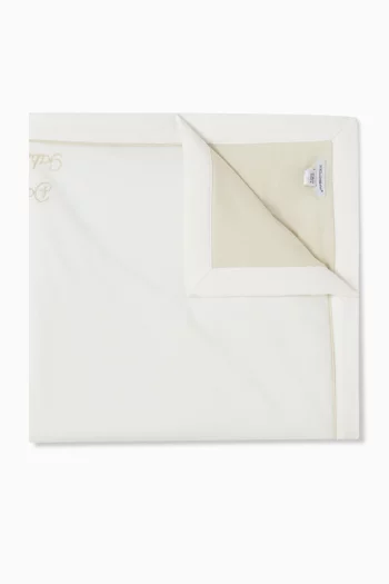 بطانية مطرزة قطن وكتان 