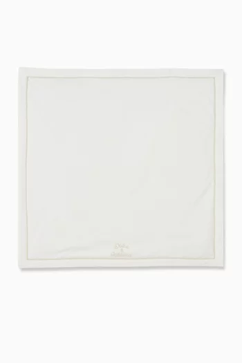 بطانية مطرزة قطن وكتان 