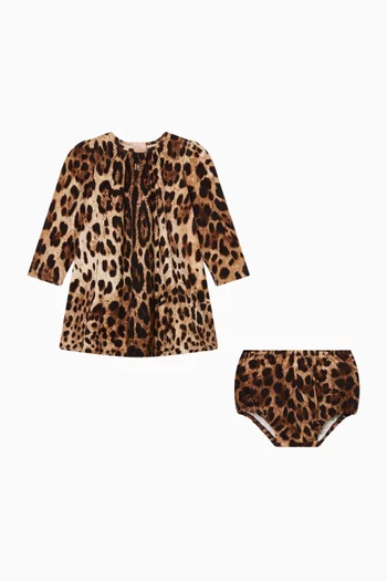 فستان بنقشة جلد الفهد صوف