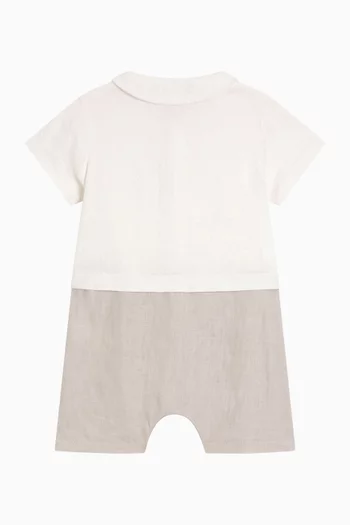Embroidery Logo Romper in Cotton