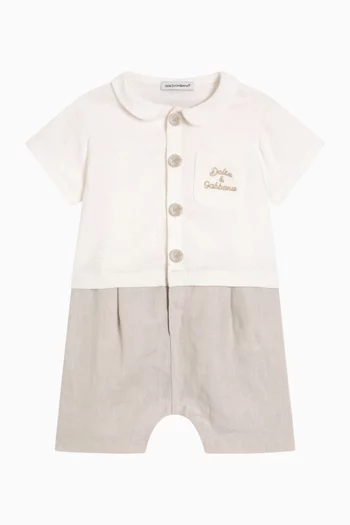 Embroidery Logo Romper in Cotton