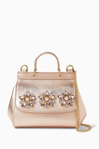 حقيبة بيد علوية سيسيلي جلد عجل لامع