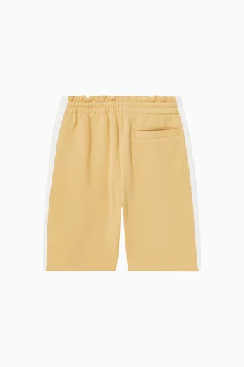 شورت رياضي بشعار الماركة مخطط صوف قطني