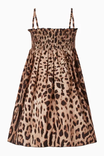 Leopard-print Dress in Poplin