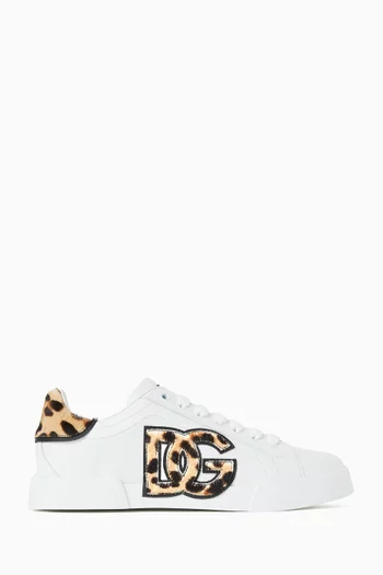 Portofino Sneakers in Leather & Pony Hair