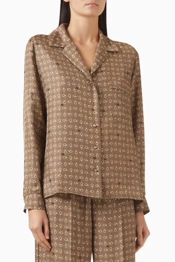 Printed Shirt in Silk Twill